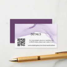 Modern Watercolor Lila Bröllop QR