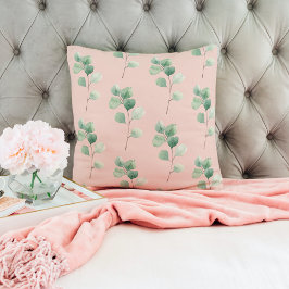 Modern Watercolor Löv Mönster Kudde