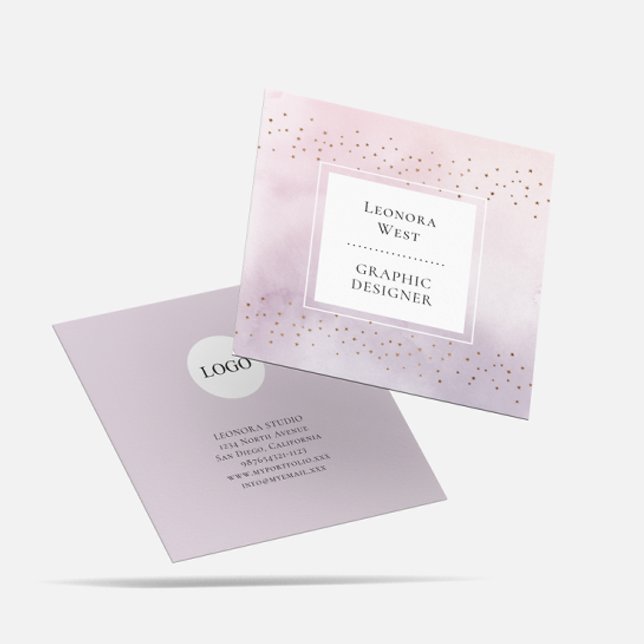  Modern Watercolor Mauve Square Business Card Fyrkantigt Visitkort (Skapare uppladdad)