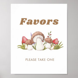 Modern Watercolor Mushroom Favorittecken Poster