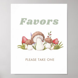 Modern Watercolor Mushroom Favorittecken Poster