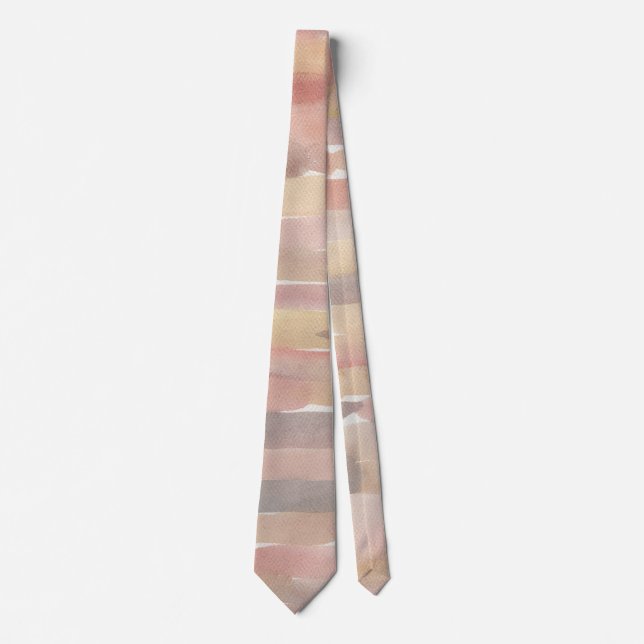 Modern Watercolor Neutral Abstract Men’s Tie Slips (Framsida)