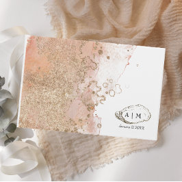 Modern Watercolor Oyster Beach Wedding Gästböcker