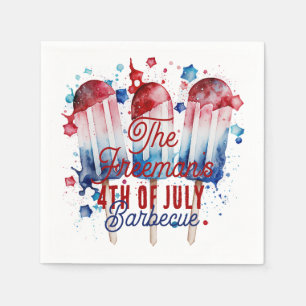 Modern Watercolor Patriotic 4:e juli Party Pappersservett