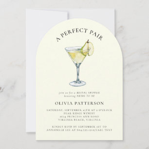Modern Watercolor Pear Martini-Möhippa Inbjudningar