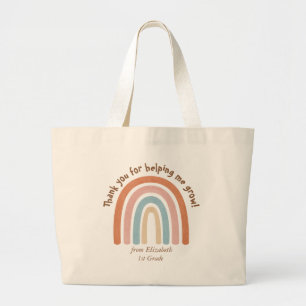 Modern Watercolor Rainbow Teacher - tack - Jumbo Tygkasse