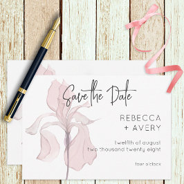 Modern Watercolor Rosa Blommigt Bröllop Spara Datumet