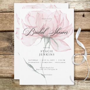 Modern Watercolor Rosa Blommigt Möhippa Inbjudningar