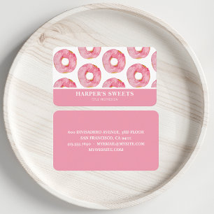 Modern Watercolor Rosa Donuts-Professionell Visitkort