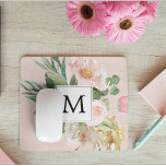 Modern Watercolor Rosa Flowers Monogrammed Musmatta<br><div class="desc">Modern Watercolor Rosa Flowers Monogrammed</div>
