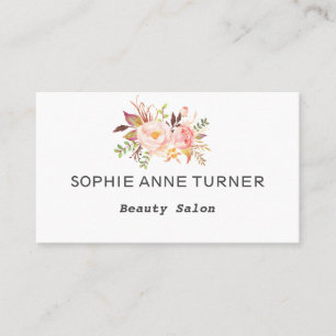 Modern Watercolor Rosa Flowers Tidsbeställning Kort