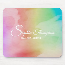Modern Watercolor Script Rainbow Pastel - Mousepad Musmatta