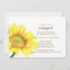 Modern Watercolor Solros Bröllop Förlovning Inbjudningar