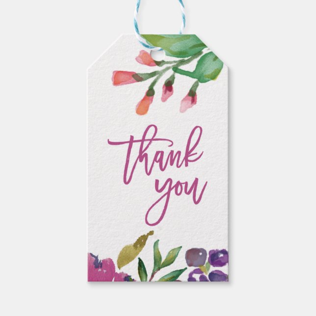 MODERN WATERCOLOR TACK Gift-Märkre Presentetikett (Framsidan)