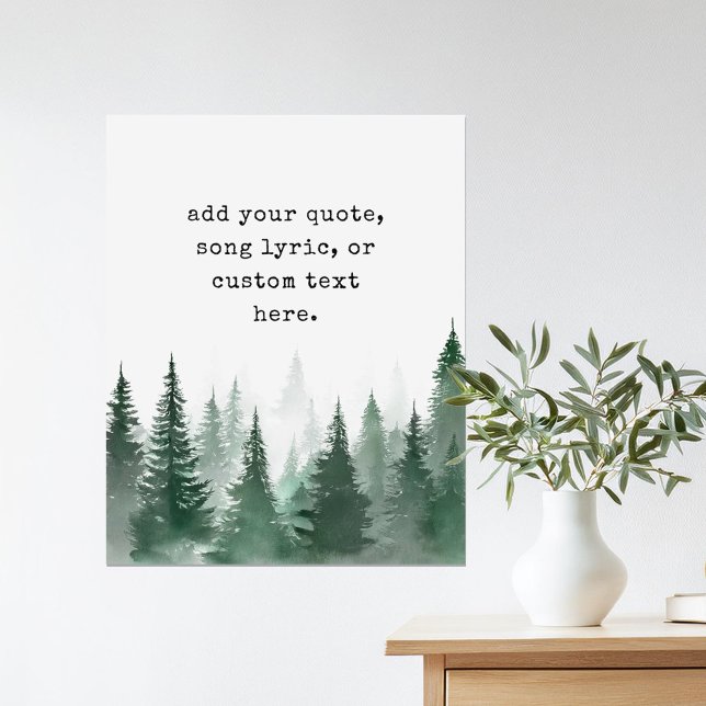 Modern Watercolor Träd Anpassningsbar Quote poster (Skapare uppladdad)