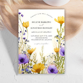 Modern Watercolor WildblommElegant bröllop Inbjudningar