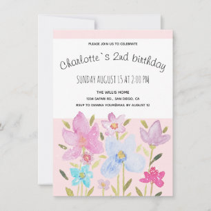 Modern Watercolor Wildblommor Illustration Meddelande