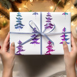 Modern Watercolor Winter Gräs PurpleTree-jul Presentpapper<br><div class="desc">Modern Watercolor Winter Gräs PurpleTree-jul</div>