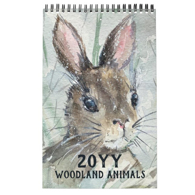 Modern Watercolor Woodland Forest Animature Kalender (Omslag)