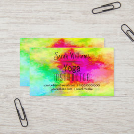 Modern Watercolor Yoga Visitkort