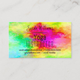 Modern Watercolor Yoga Visitkort
