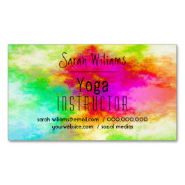Modern Watercolor Yoga Visitkortmagnet