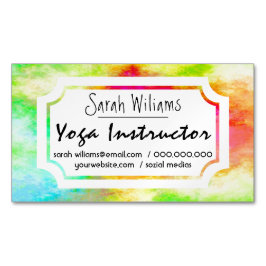 Modern Watercolor Yoga Visitkortmagnet