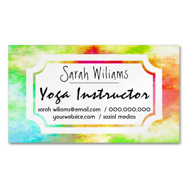 Modern Watercolor Yoga Visitkortmagnet (Framsida)