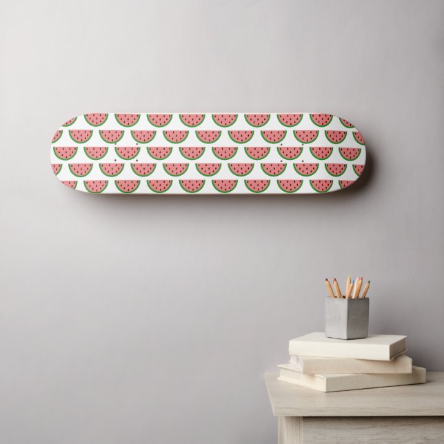 Modern Watermelon Segce Mönster Mini Skateboard Bräda 18,5 Cm (Väggkonst (Horz))