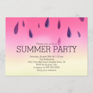 Modern Watermelon Summer Barbecue Party-inbjudan Inbjudningar