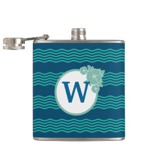 Modern Wave Mönster Monogrammed Fickplunta