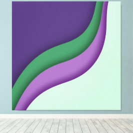 Modern Wave Purple Green  Canvastryck