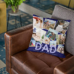 Modern 'We Kärlek You' Photo Collage Pappa Kudde<br><div class="desc">Låt pappa få veta hur mycket han är älskad i denna moderna fotokollage, med tio (10) fotografier av ditt eget val som lätt kan hämtas från din mobila eller dator på en trendig marin blå bakgrund, texten - PAPPA i färg himlar blå i fet text med elegant vit kalligrafi med...</div>