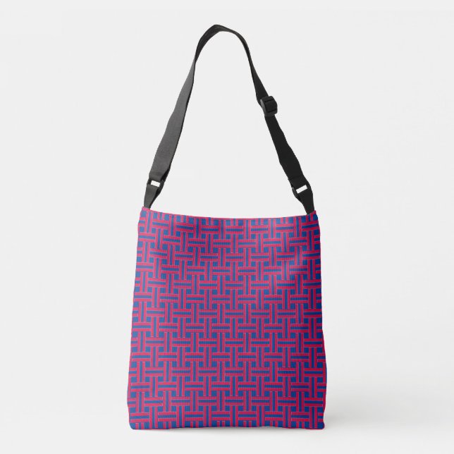 Modern Weave Mönster Blue Crossbody Bag Axelväska (Baksida)
