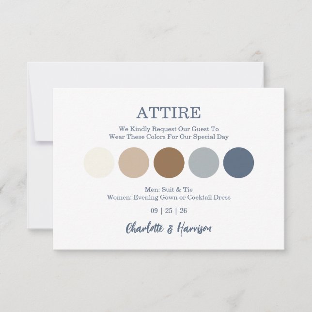 Modern Wedding Attire Dress Code Enclosure Card (Framsida)