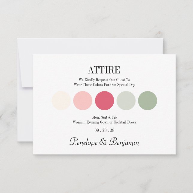 Modern Wedding Attire Dress Code Enclosure Card (Framsida)