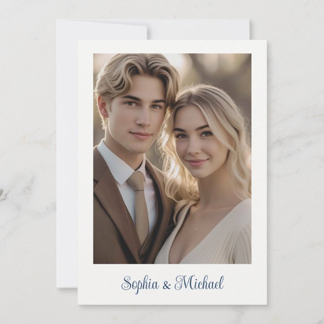 Modern Wedding Card Thank You Card Photo  Tack Kort (Framsida)