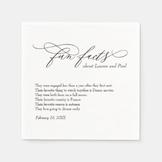 Modern Wedding Fun facts napkins Pappersservett