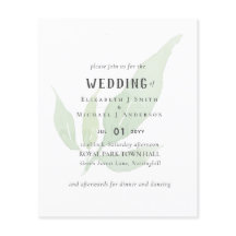 Modern WEDDING-inbjudan för vattenfärg i Löv