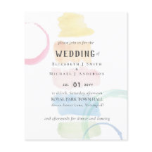 Modern WEDDING-inbjudan för vattenfärgspenseldrag