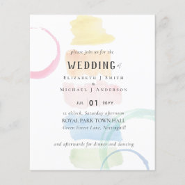 Modern WEDDING-inbjudan för vattenfärgspenseldrag