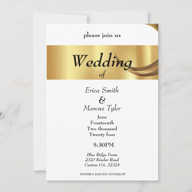 MODERN WEDDING-INVIATION INBJUDNINGAR (Framsida)
