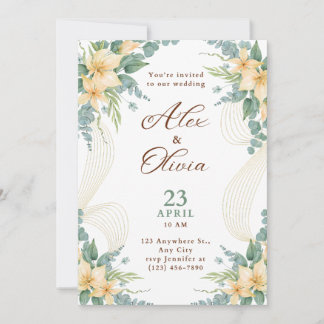 Modern Wedding Invitation Elegant Minimal Layout Inbjudningar
