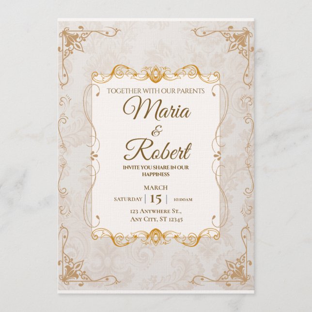 Modern Wedding Invitation | Elegant Romantic  Inbjudningar (Framsida)