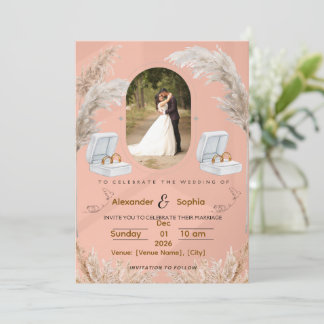 Modern Wedding Invitation | Fully Editable Inbjudningar