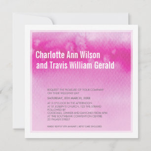 MODERN WEDDING-INVITATION: rosa med flera vattenfä Inbjudningar