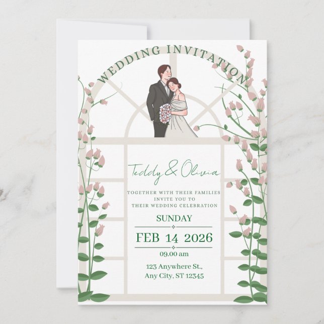 Modern Wedding Invitation Suite Inbjudningar (Framsida)
