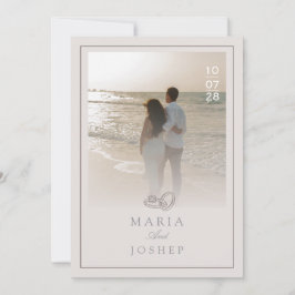 Modern Wedding Invitation with Bold Date Front Inbjudningar