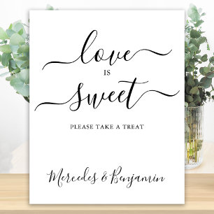 Modern Wedding Love Is Sweet Personalized Table  Poster