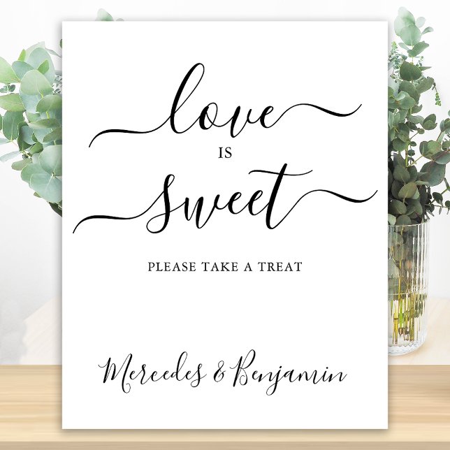 Modern Wedding Love Is Sweet Personalized Table  Poster (Skapare uppladdad)